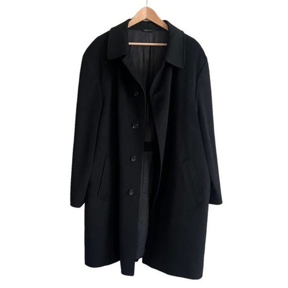 Loro Piana Nordstrom Men's Storm System Black Wool Over Coat Size 48R - Picture 2 of 14